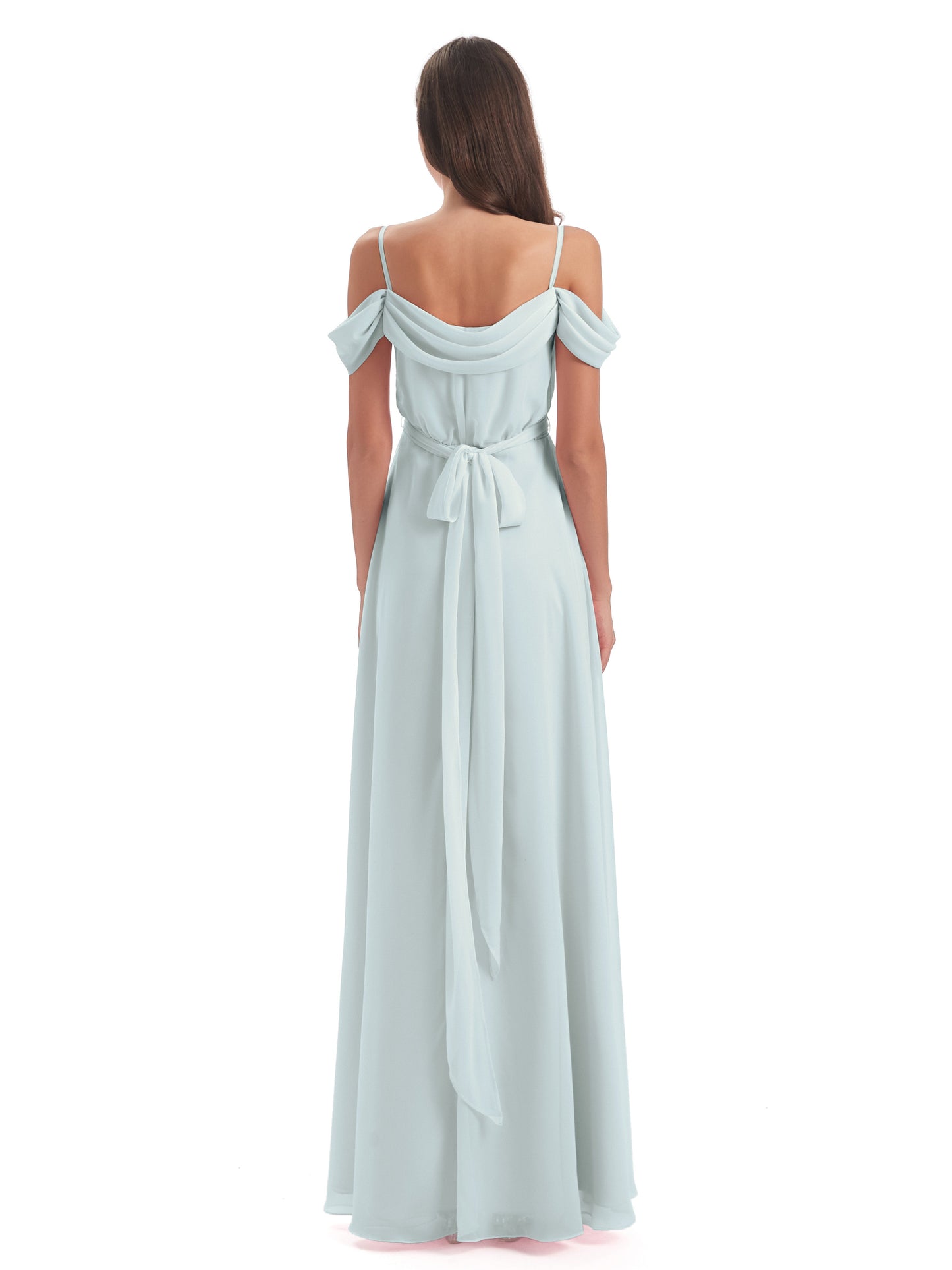 Brenna Off The Shoulder Chiffon Long Bridesmaid Dresses