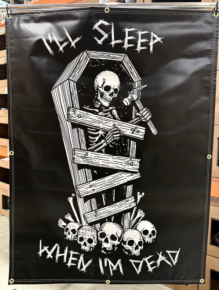 NEVER SLEEPIN' BANNER