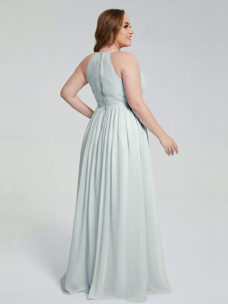 Payton Gorgeous Halter Plus Size Long Bridesmaid Dresses