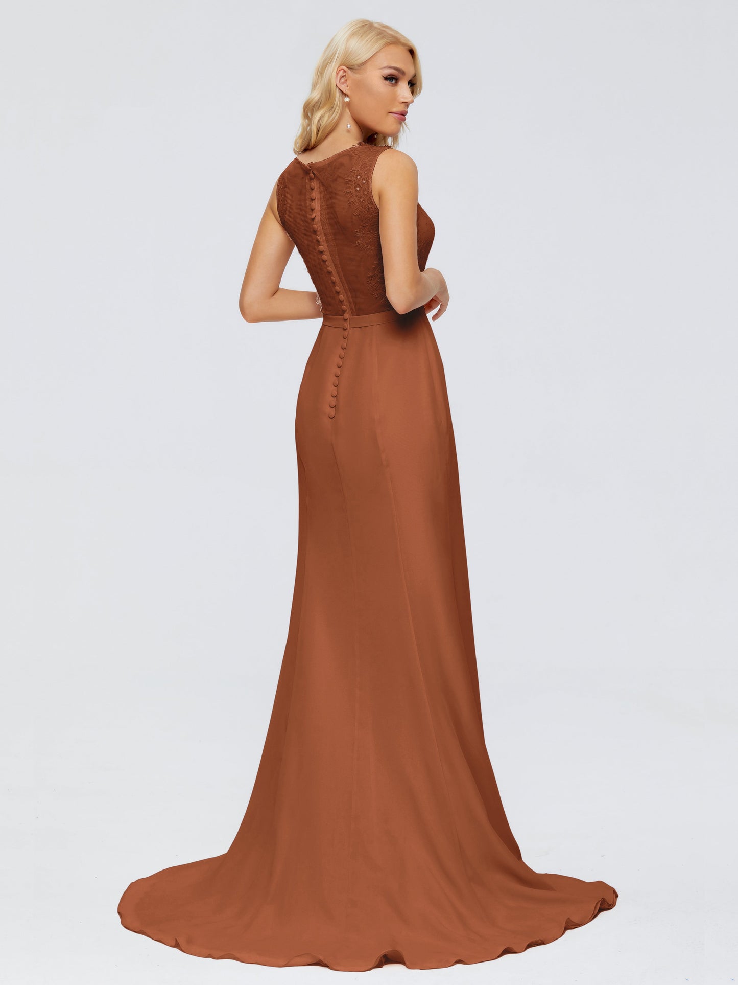Alexis Hourglass V-Neck Lace Bridesmaid Dresses