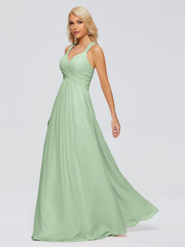 Josephine Spaghetti Straps Chiffon Bridesmaid Dresses