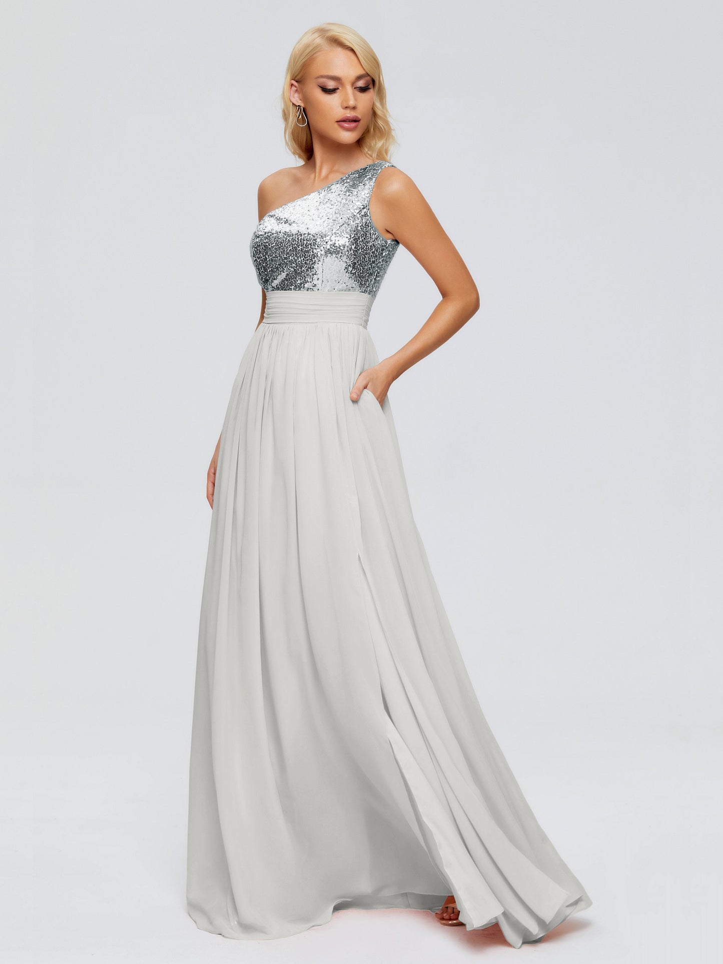 Margaret One-Shoulder Sequins Bridesmaid Dress