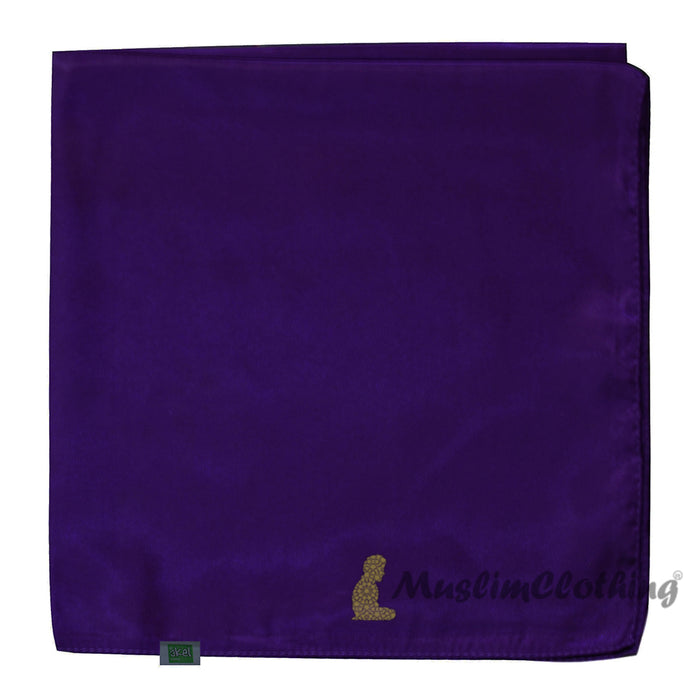 Dark Purple Borderless Satin Scarf Hijab Shawl Islamic Headwear