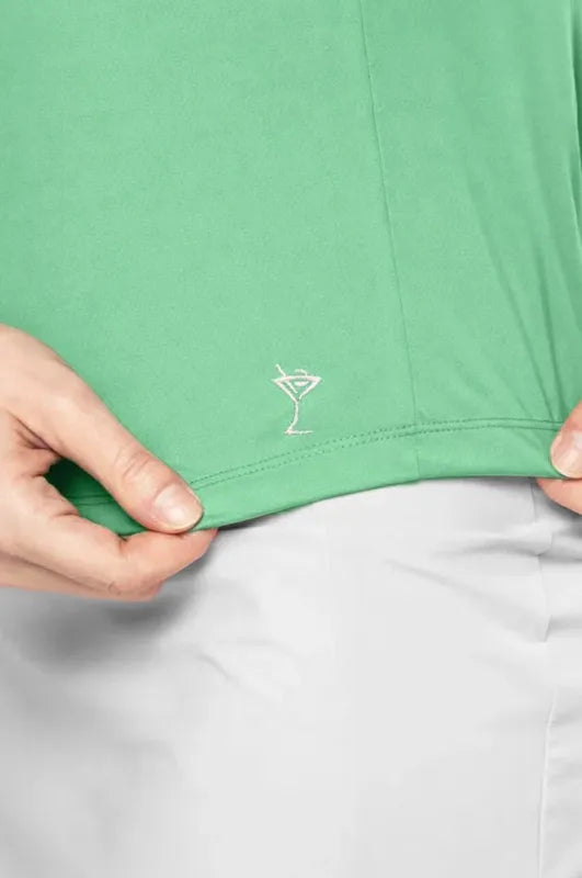 Golftini Cool Girl S/L Mock Top - Green/Navy