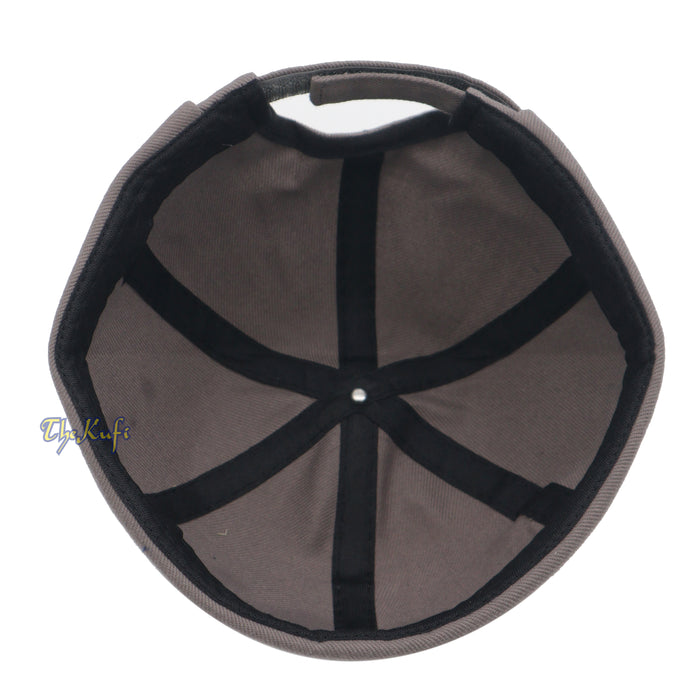Gray Brimless Baseball Cap Adjustable Strap & Velcro
