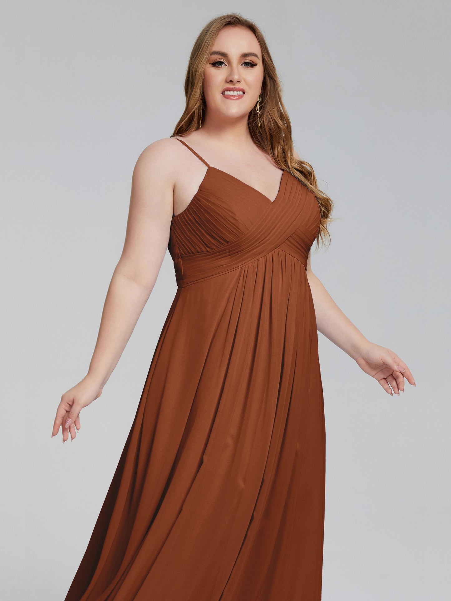 Londyn Spaghetti Straps Plus Size Long Bridesmaid Dresses