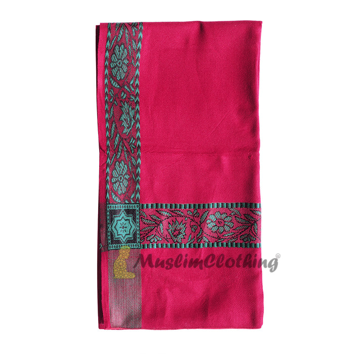 Maroon Kashmiri Yemeni Habaib Men's Scarf Wrap Turban 56x203cm