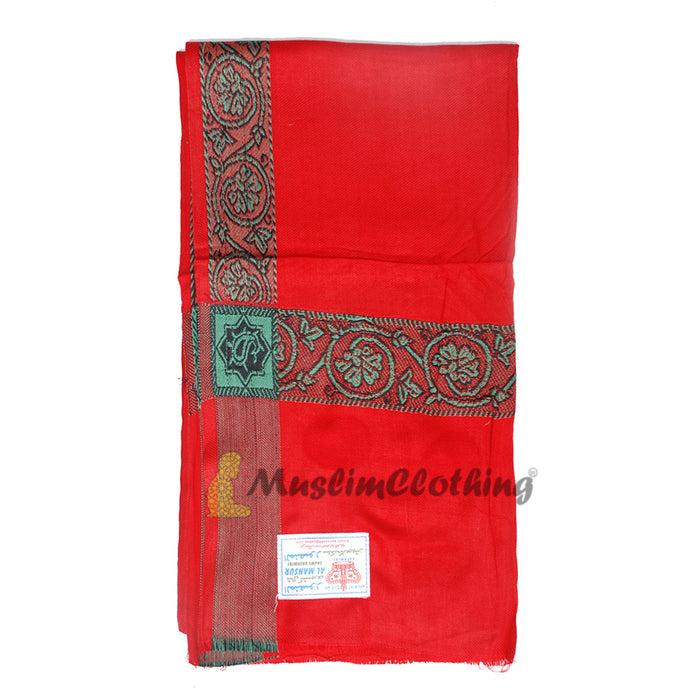 Red Kashmiri Yemeni Habaib Men's Islamic Shawl Sorban 56x203cm
