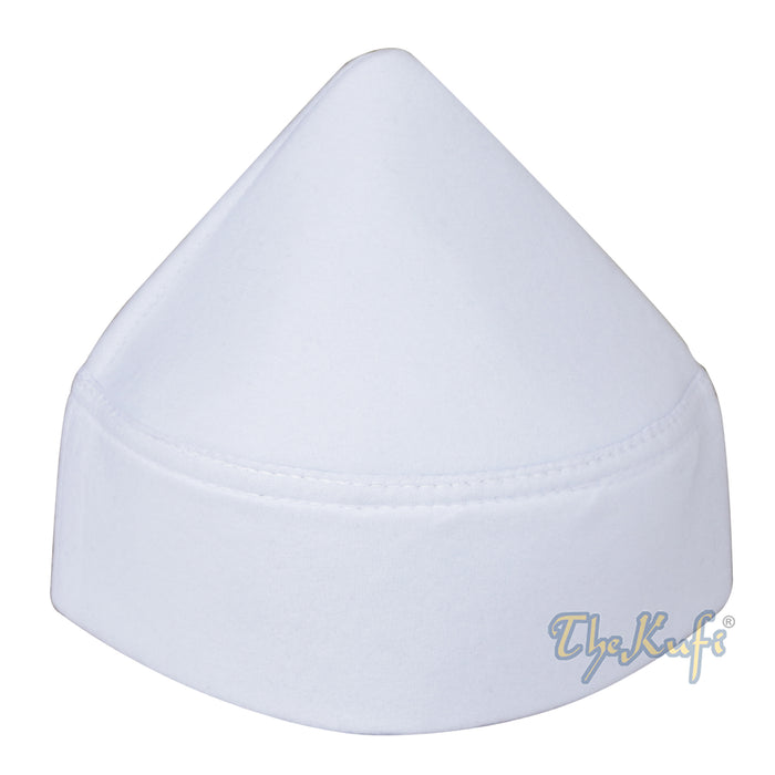 White Naqshibandi Sufi Taj Faux Felt Pointed Kufi Hat