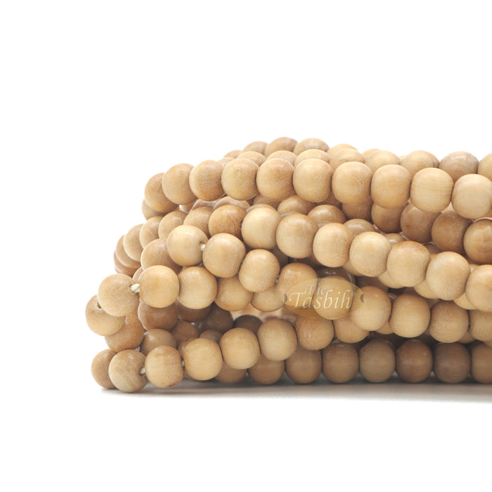 1000-Bead Exotic Yellow Citrus Wood (Kemuning) Tasbih - 8 mm Prayer Beads - Subha Misbaha with Beautiful Tassels