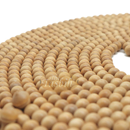 1000-Bead Exotic Yellow Citrus Wood (Kemuning) Tasbih - 8 mm Prayer Beads - Subha Misbaha with Beautiful Tassels