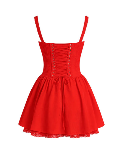 Lace Patchwork Mini Dress