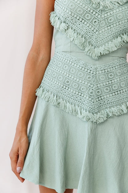 Janey Applique A-Line Dress Pistachio