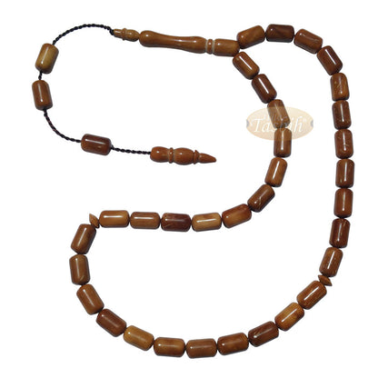 33-Bead Barrel Shape 6x10 mm Natural Color Kuka Prayer Beads Misbaha Dhikr Tasbih