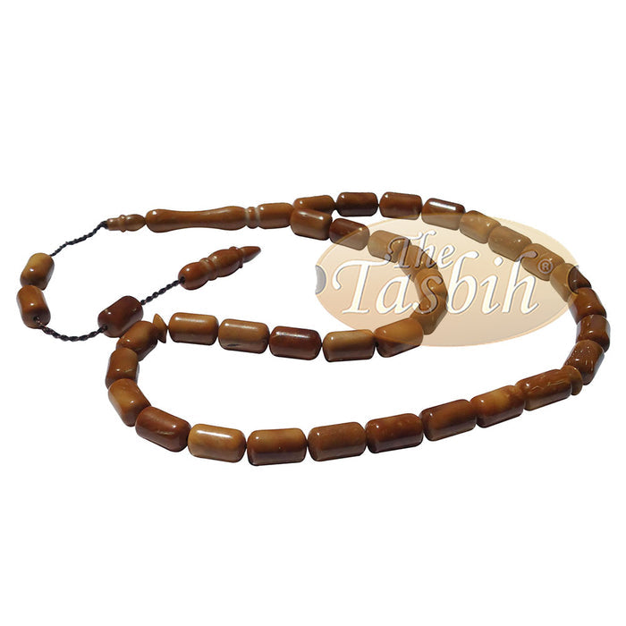 33-Bead Barrel Shape 6x10 mm Natural Color Kuka Prayer Beads Misbaha Dhikr Tasbih