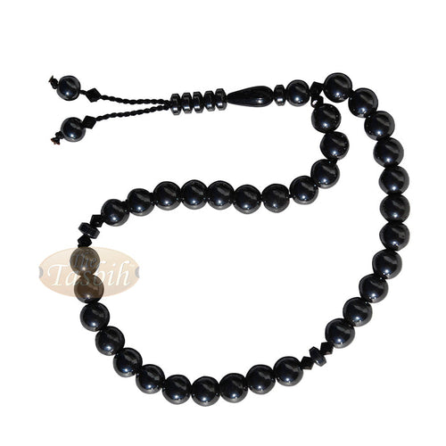 33-Bead Tasbih Hematite 8 mm Round Beads Prayer Beads Zikr Beads