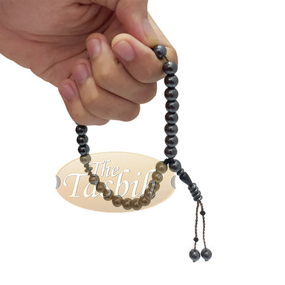 33-Bead Tasbih Hematite 8 mm Round Beads Prayer Beads Zikr Beads