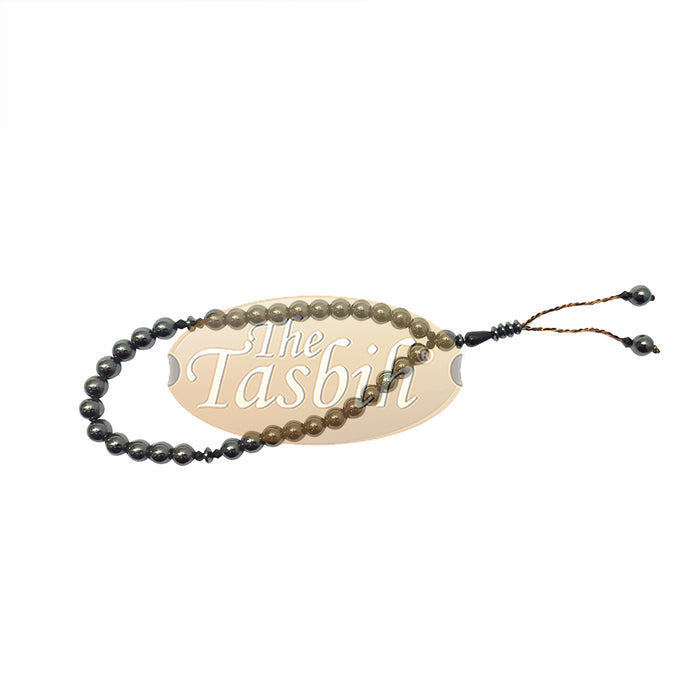 33-Bead Tasbih Hematite 8 mm Round Beads Prayer Beads Zikr Beads