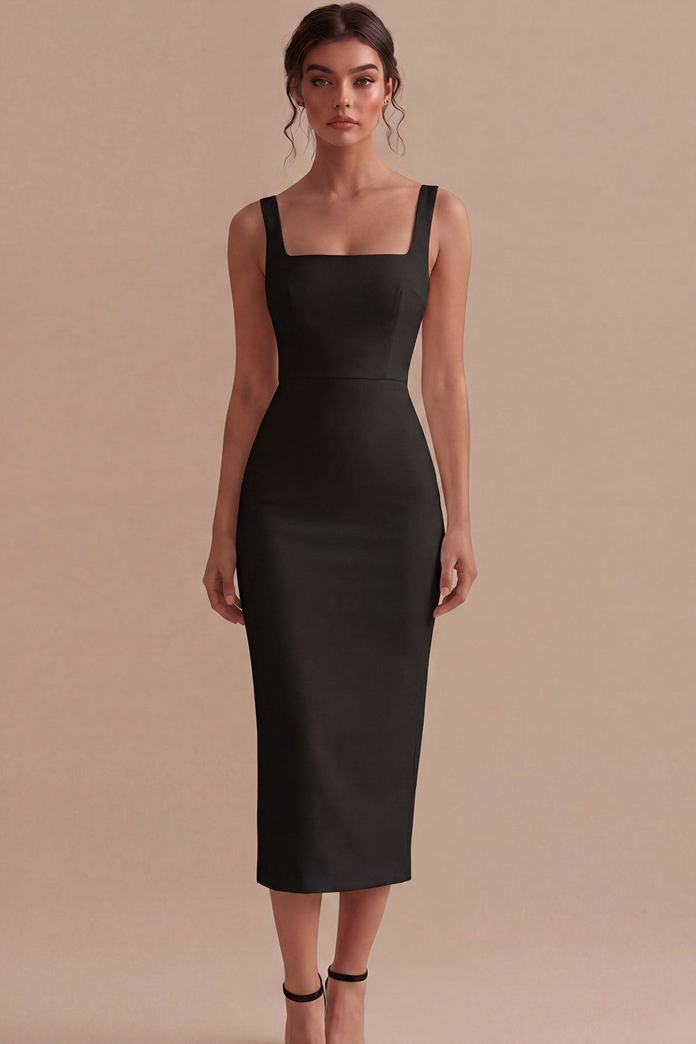 Square Neck Maxi White Bodycon Engagement Dress