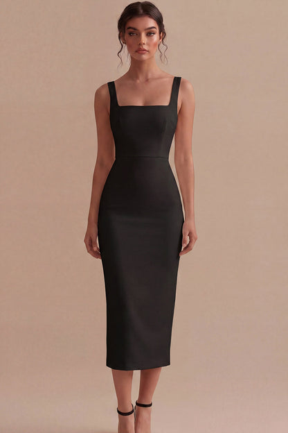 Square Neck Maxi White Bodycon Engagement Dress