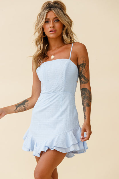 Sarah Kay Double Bow Party Dress Steel Blue