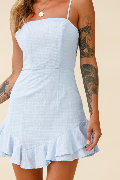 Sarah Kay Double Bow Party Dress Steel Blue