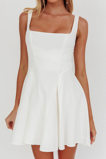 Get My Attention A-Line Mini Dress White