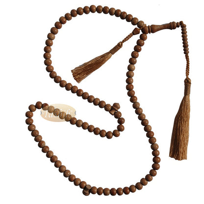 8 mm Schoutenia Wood Tasbih Prayer Beads 2 Matching Tassels