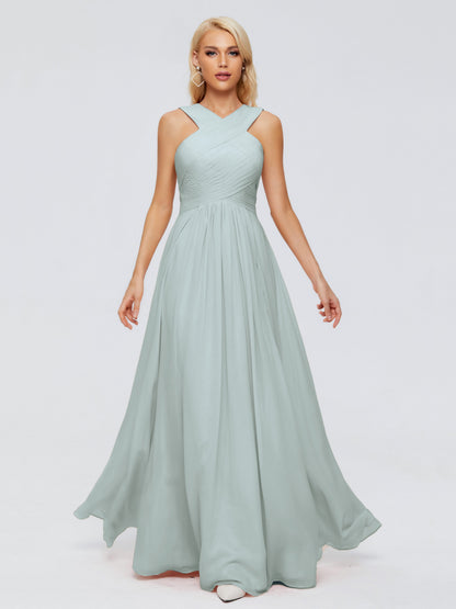 Aliyah A-line Straps Chiffon Bridesmaid Dresses
