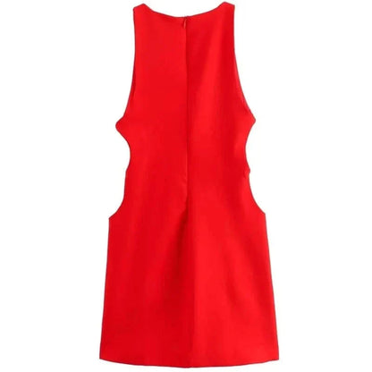 Mabel Love Co Scarlet Cut-Out Mini Dress