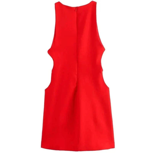 Mabel Love Co Scarlet Cut-Out Mini Dress
