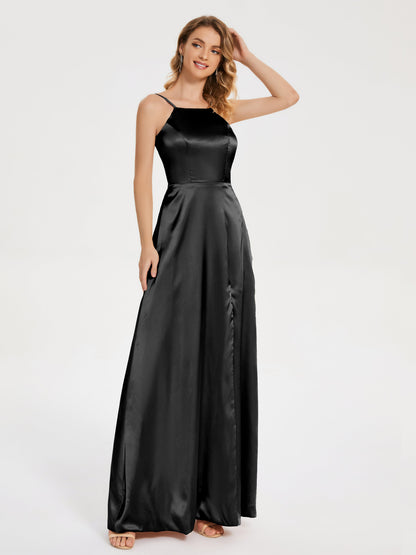 Miriam Backless Soft Satin Bridesmaid Dress with Slit