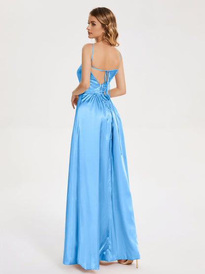 Miriam Backless Soft Satin Bridesmaid Dress with Slit