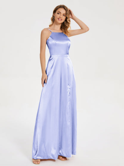 Miriam Backless Soft Satin Bridesmaid Dress with Slit