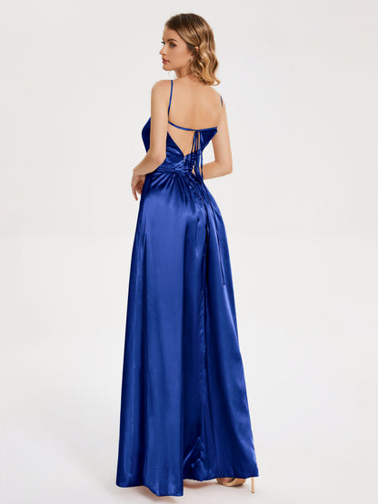 Miriam Backless Soft Satin Bridesmaid Dress with Slit