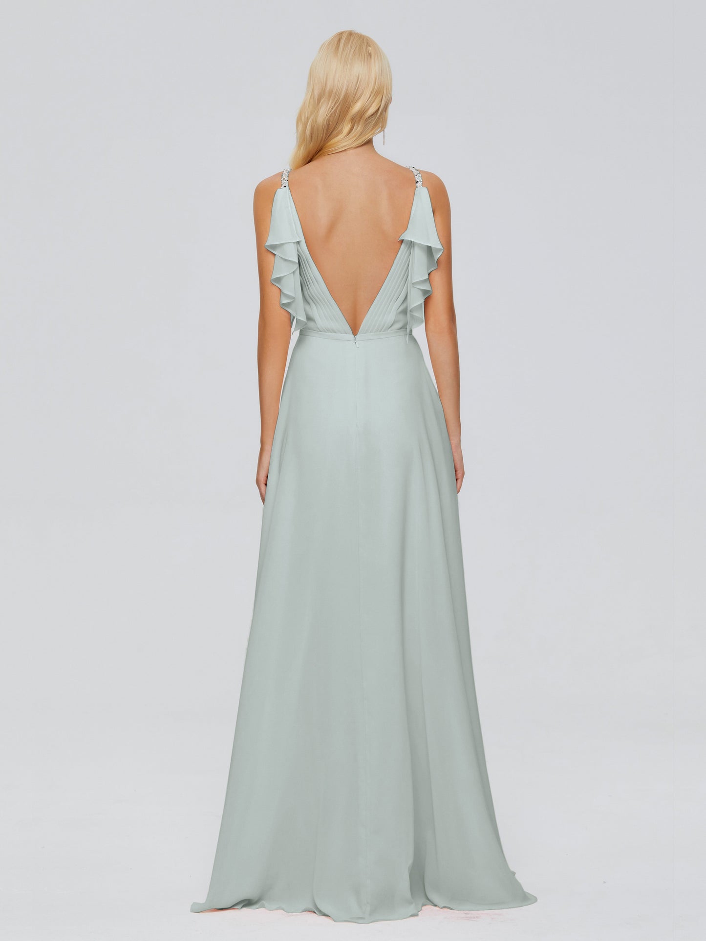 Brianna Straps V-back Chiffon Bridesmaid Dresses