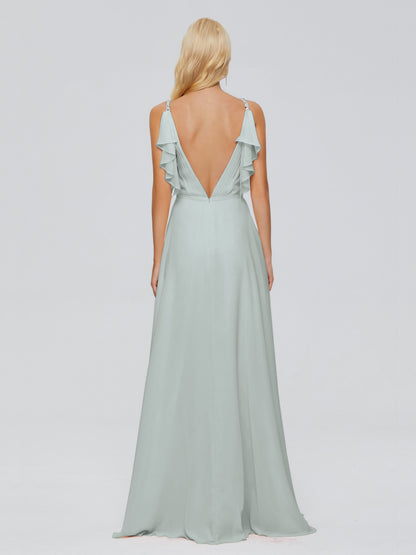 Brianna Straps V-back Chiffon Bridesmaid Dresses