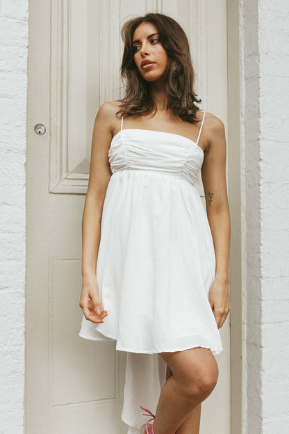 Zhen Bow Tie Back Mini Dress White