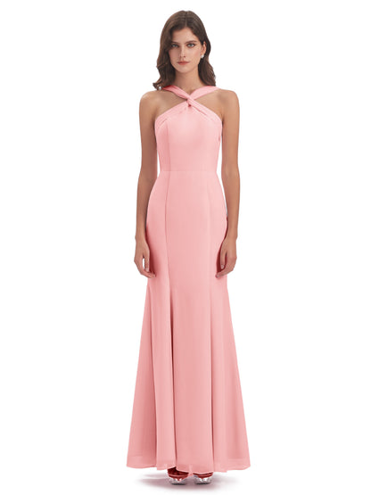 Aubrey Hourglass Halter Chiffon Bridesmaid Dresses