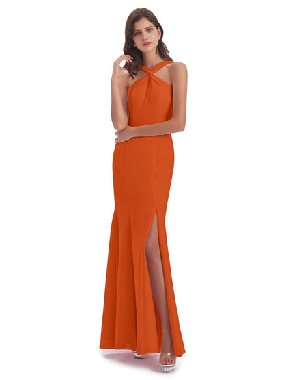 Aubrey Hourglass Halter Chiffon Bridesmaid Dresses