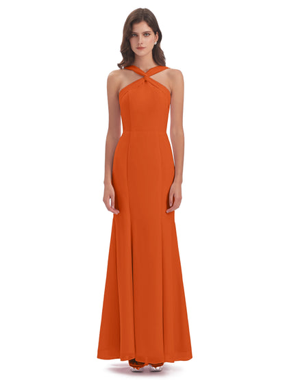 Aubrey Hourglass Halter Chiffon Bridesmaid Dresses