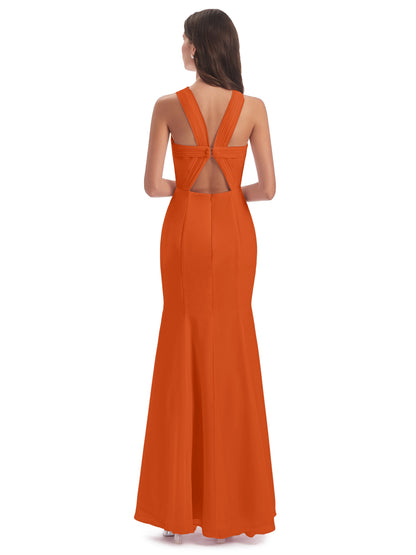 Aubrey Hourglass Halter Chiffon Bridesmaid Dresses