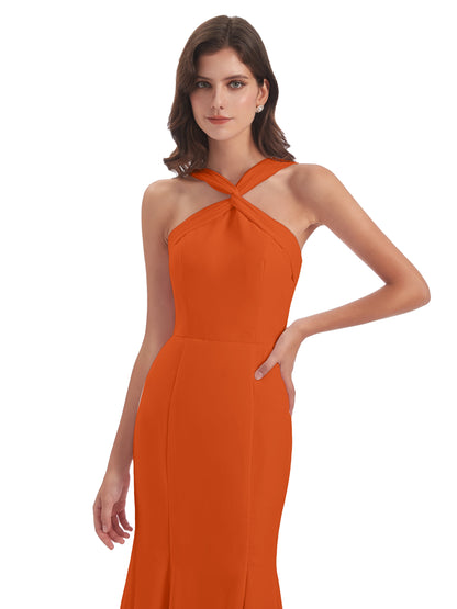 Aubrey Hourglass Halter Chiffon Bridesmaid Dresses