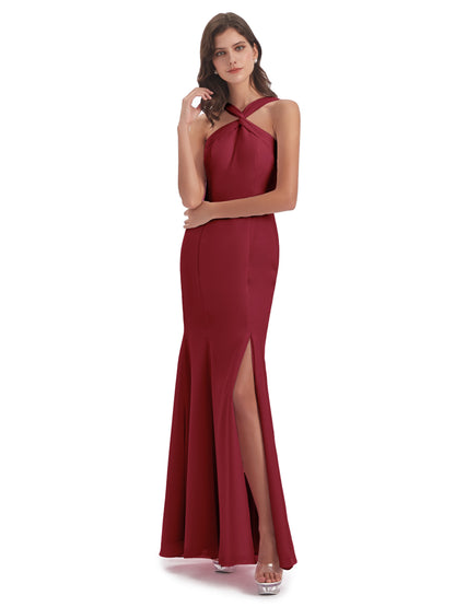 Aubrey Hourglass Halter Chiffon Bridesmaid Dresses