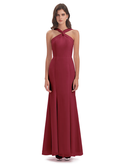 Aubrey Hourglass Halter Chiffon Bridesmaid Dresses