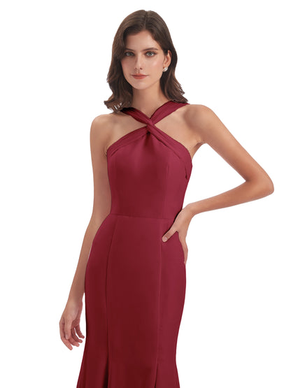 Aubrey Hourglass Halter Chiffon Bridesmaid Dresses