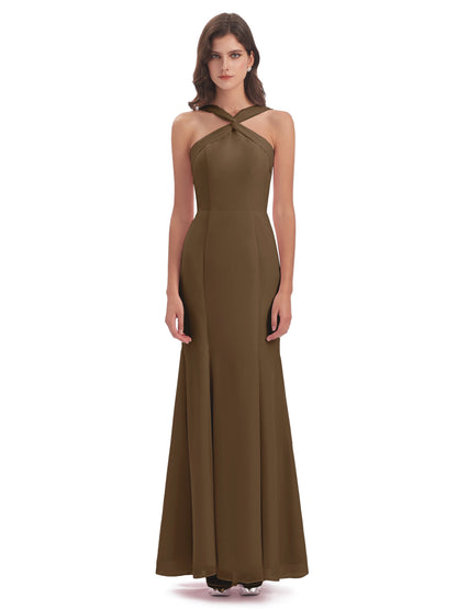 Aubrey Hourglass Halter Chiffon Bridesmaid Dresses