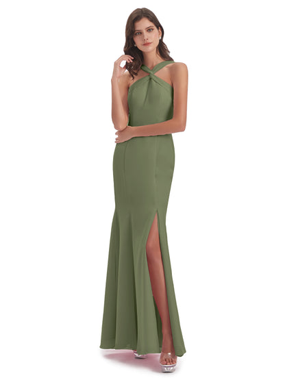 Aubrey Hourglass Halter Chiffon Bridesmaid Dresses