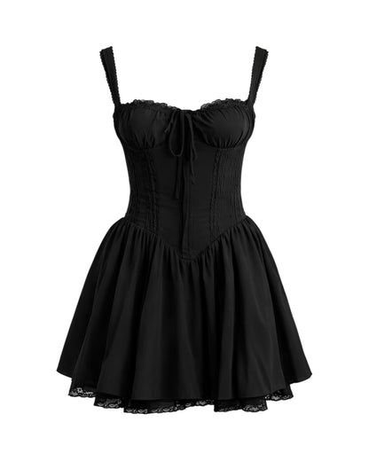 Goth vibes Lace Up Mini Dress