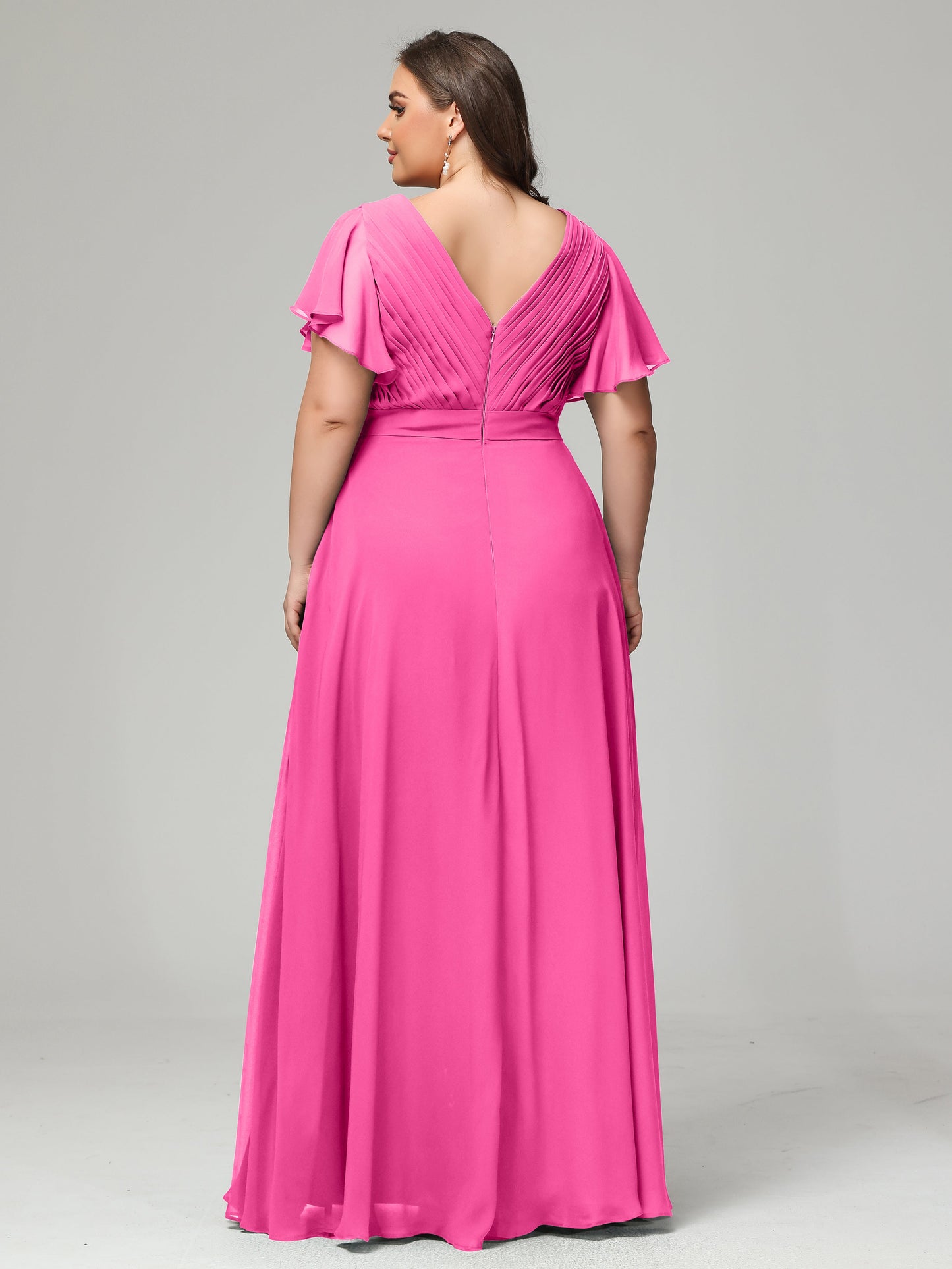 Elegant Plus Size Long Bridesmaid Dresses with Sleeves